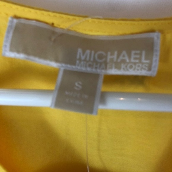 CLEARANCE Michael Kors Yellow Blouse NWT Small new - Picture 4 of 5